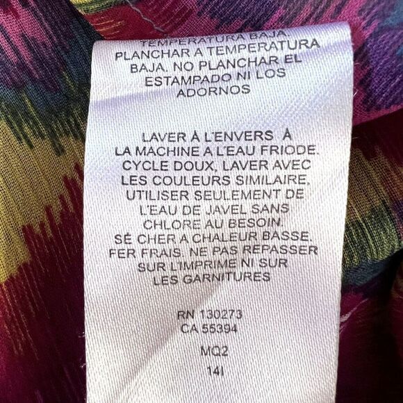 WRANGLER Women's Long Sleeve Multicolor V Neck Blouse Made in India - Picture 9 of 9